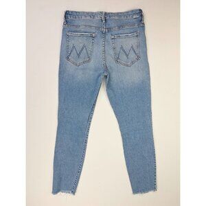 Mother 30X27 Womens High Waisted Looker Ankle Fray Wash Shoot To Thrill Jeans